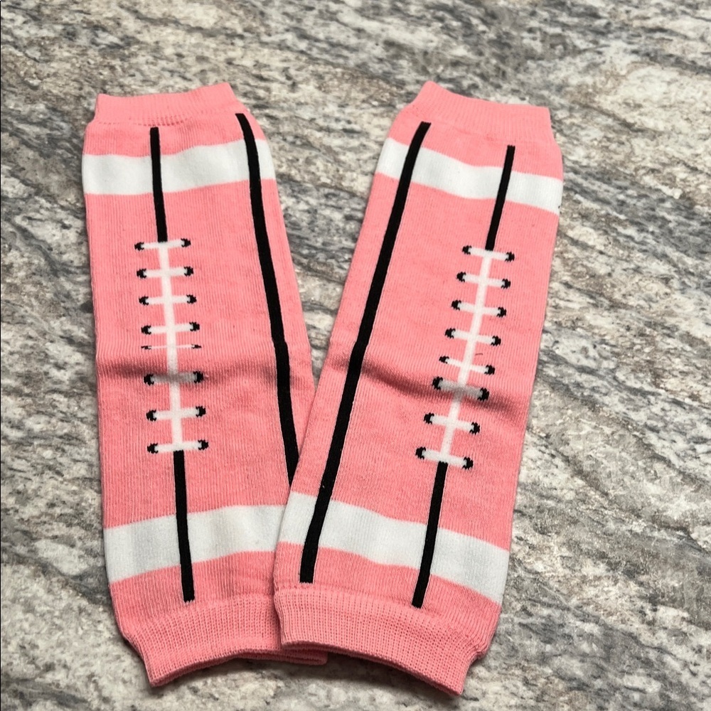 Football Pink Black and White Kids Leg Warmers NIP